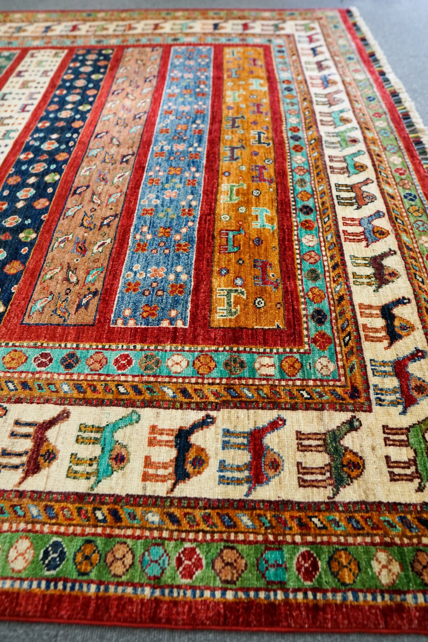 234×178cm アフガニスタン 手織り絨毯 ペルシャ絨毯 ギャッベ Decorworks