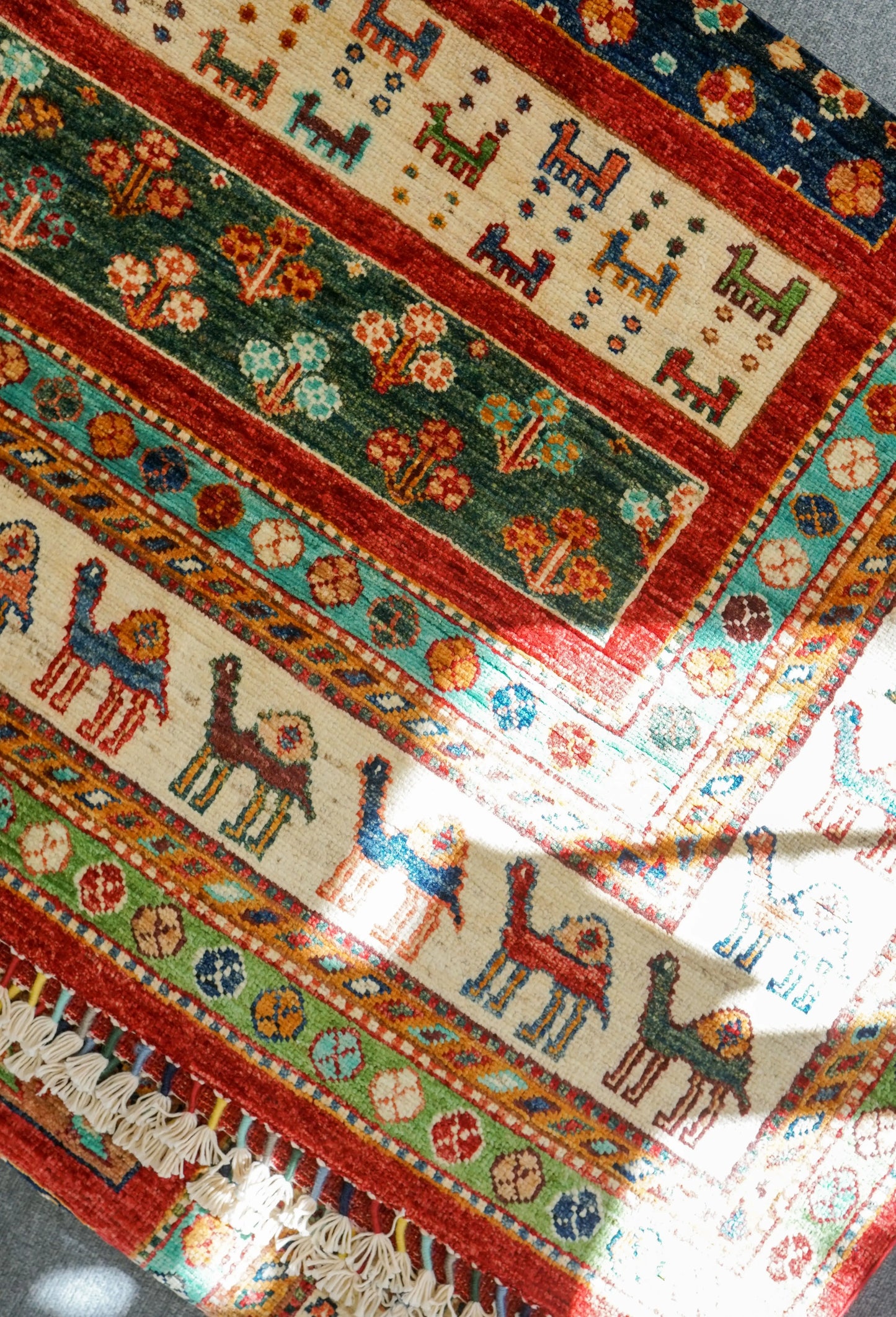 234×178cm アフガニスタン 手織り絨毯 ペルシャ絨毯 ギャッベ Decorworks