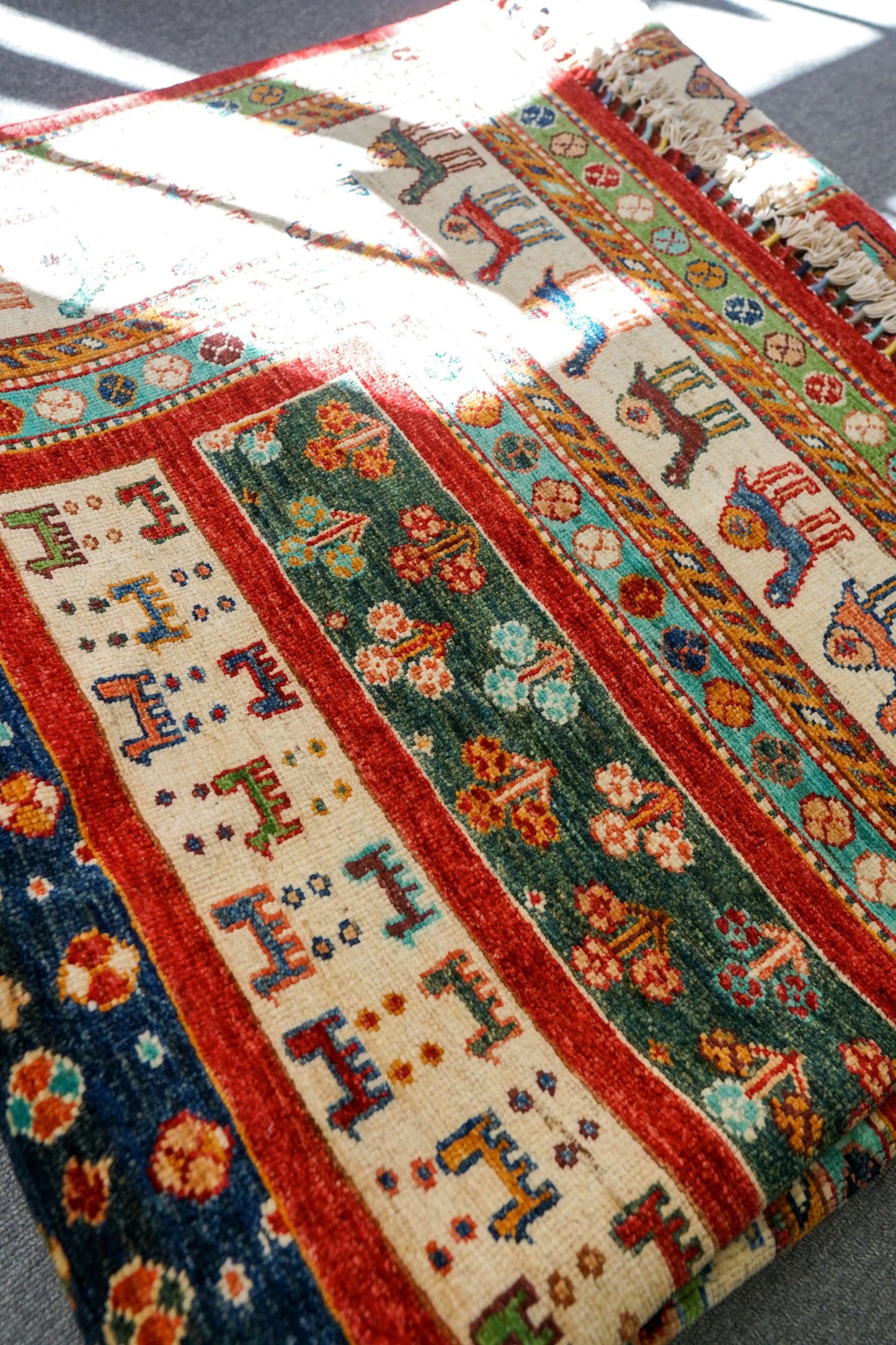 234×178cm アフガニスタン 手織り絨毯 ペルシャ絨毯 ギャッベ Decorworks