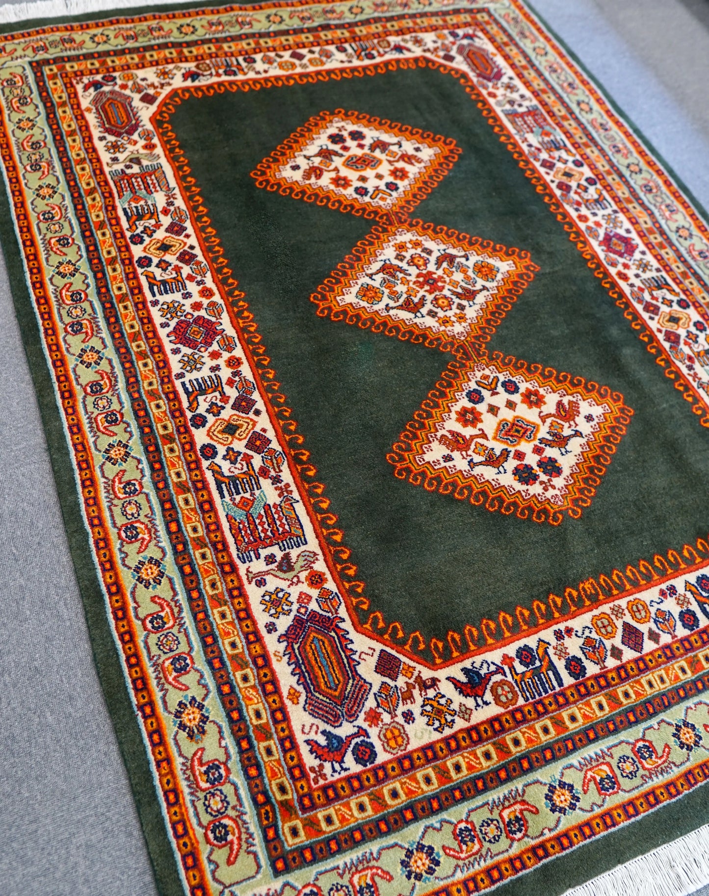 200×146cm ペルシャ ガシュガイ 手織り絨毯 Decorworks