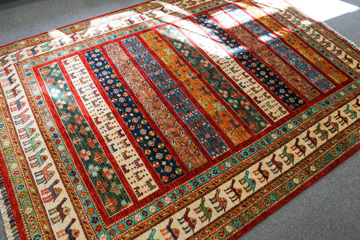 234×178cm アフガニスタン 手織り絨毯 ペルシャ絨毯 ギャッベ Decorworks