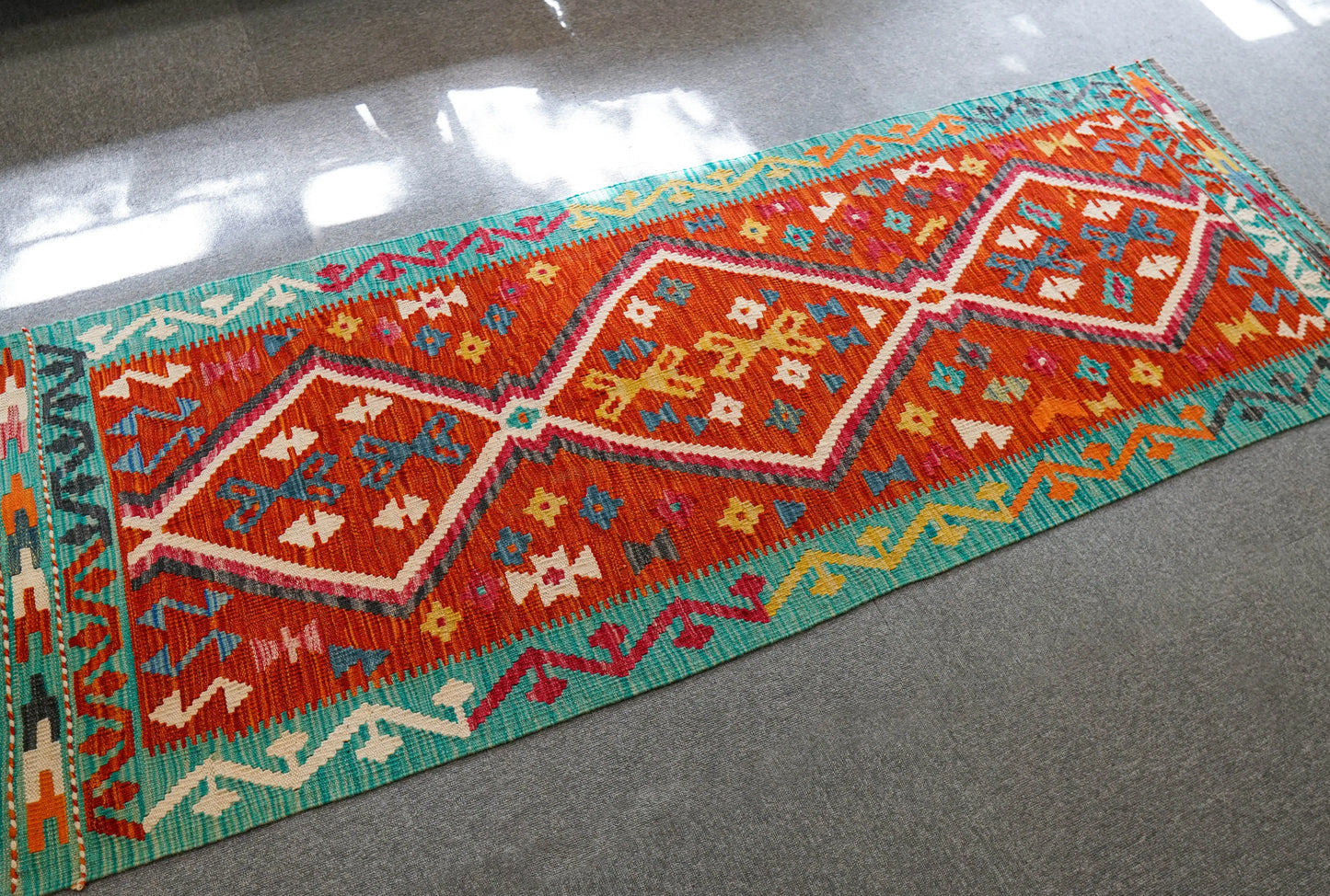 209×80cm アフガニスタン手織りキリム ランナー - Decorworks