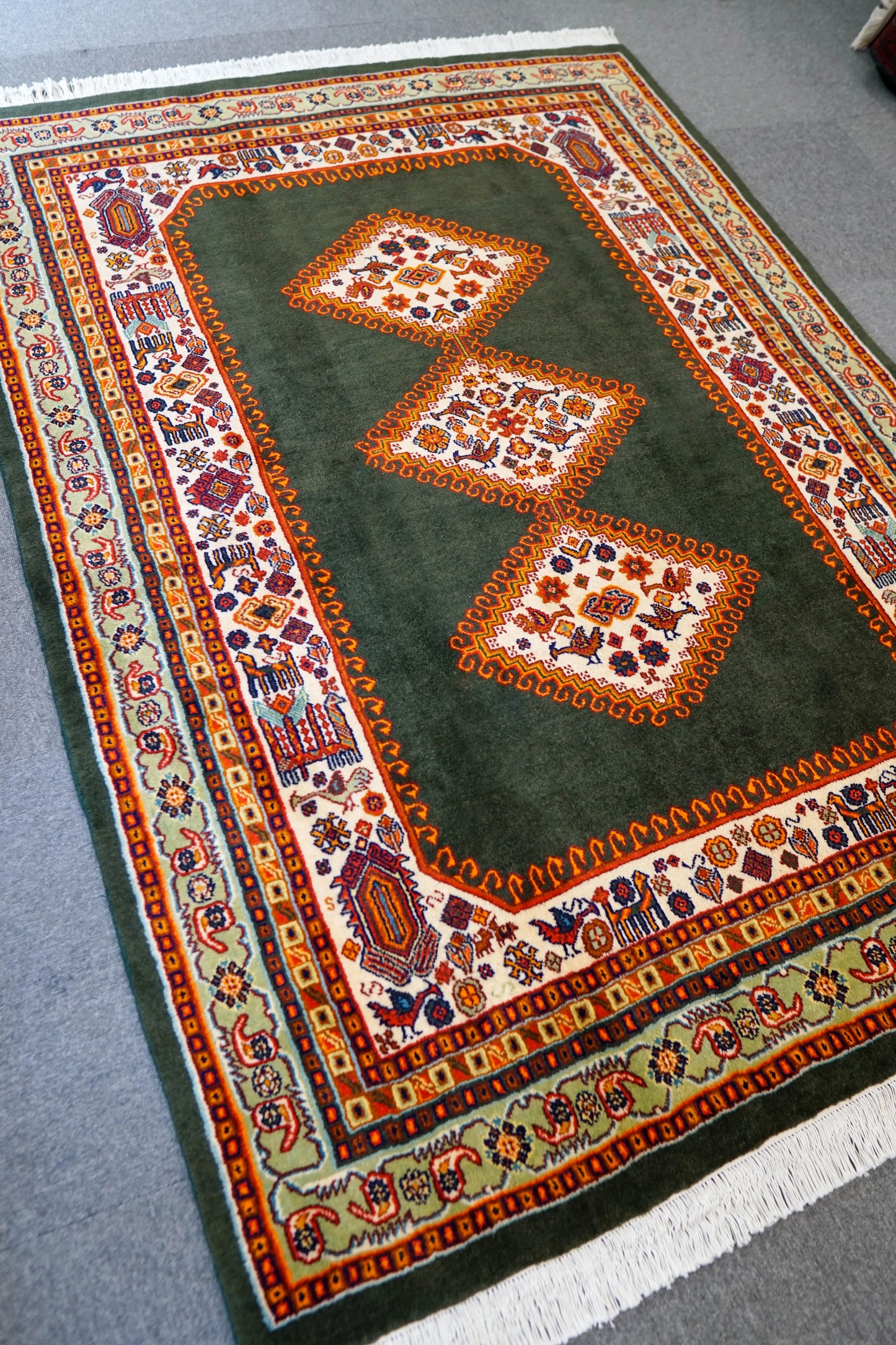 200×146cm ペルシャ ガシュガイ 手織り絨毯 Decorworks