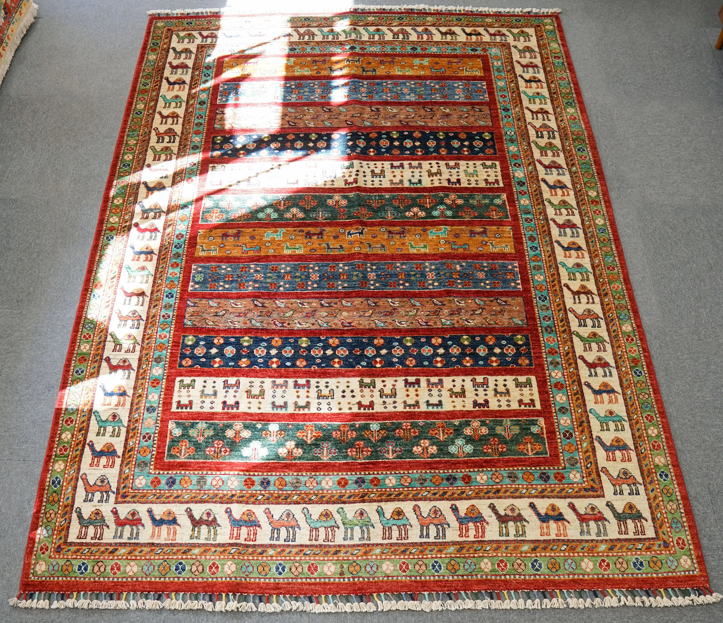 234×178cm アフガニスタン 手織り絨毯 ペルシャ絨毯 ギャッベ Decorworks