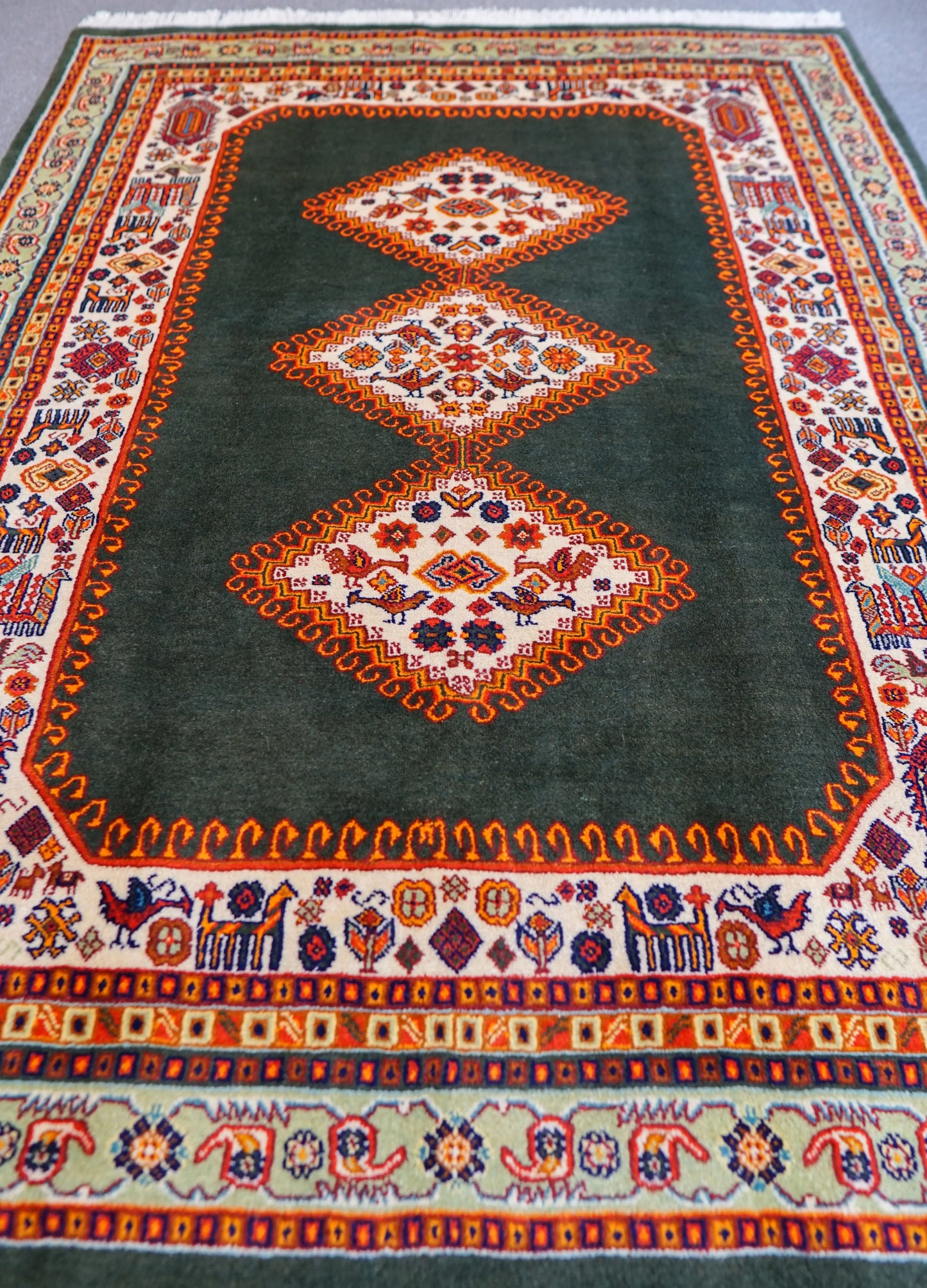 200×146cm ペルシャ ガシュガイ 手織り絨毯 Decorworks