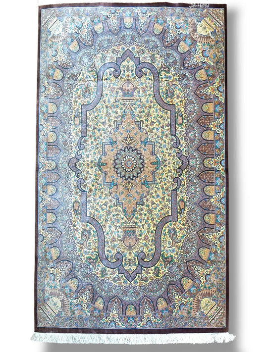 Collection ペルシャ絨毯 クム産 100％シルク 手織り 154×98cm 証明書付