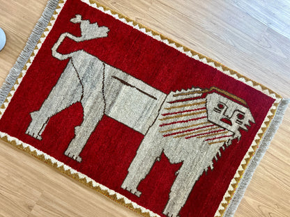 100×70cm ペルシャ手織りギャッベ 手織り カシュクリ Decorworks