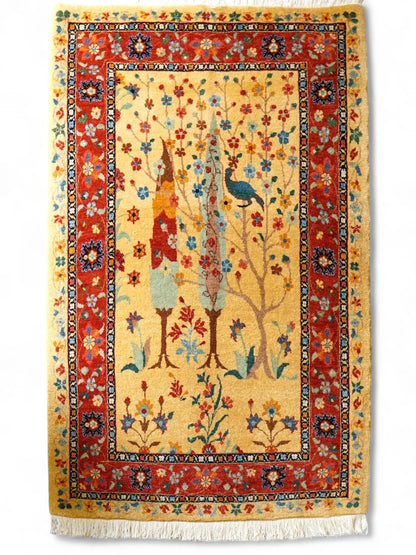 125×80cm　ペルシャ バラミン産 手織り絨毯 Decorworks