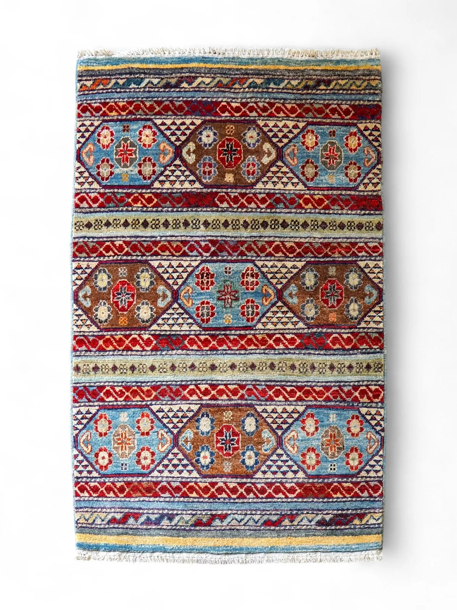 125×84cｍ アフガニスタン ガズニーウール 手織り絨毯　 Decorworks