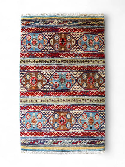 125×84cｍ アフガニスタン ガズニーウール 手織り絨毯　 Decorworks