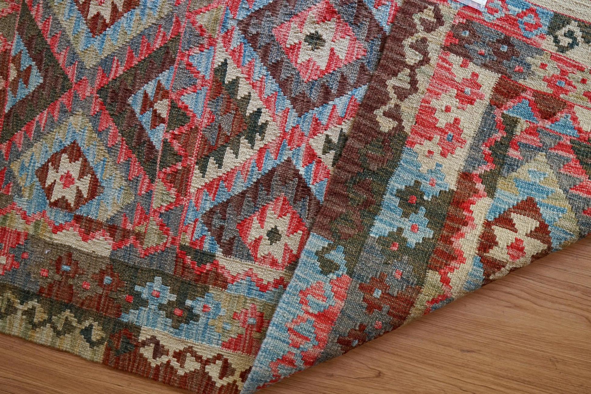 手織りキリム トライバルラグ 150×111cm｜アフガン伝統ウールラグ Decorworks