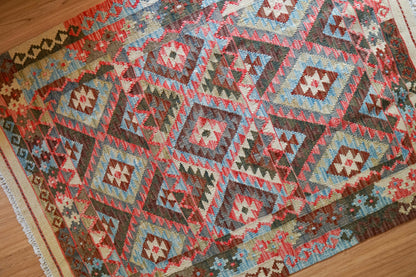 手織りキリム トライバルラグ 150×111cm｜アフガン伝統ウールラグ Decorworks