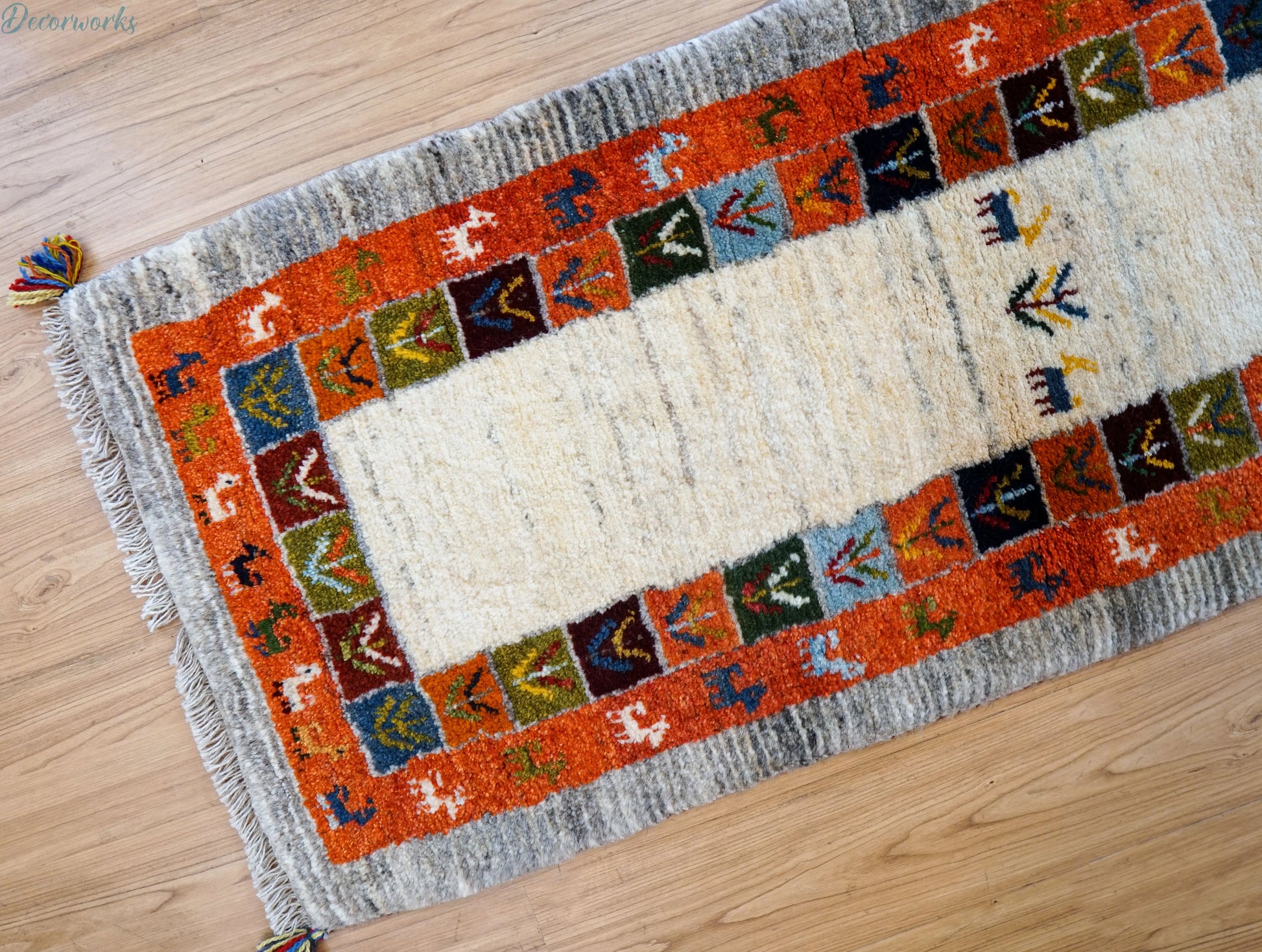 150×50cm ペルシャ絨毯 手織りギャッベ アマレ族　ランナー Decorworks