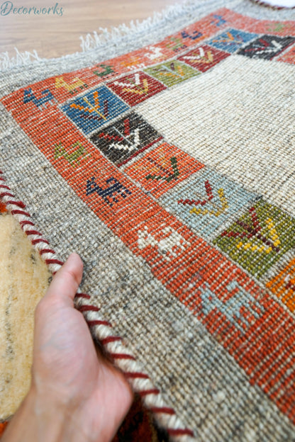 150×50cm ペルシャ絨毯 手織りギャッベ アマレ族　ランナー Decorworks