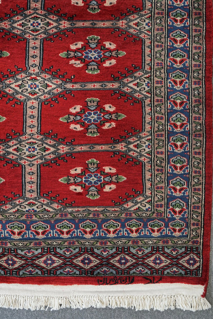 Collection パキスタン手織り絨毯 150×92cm、ジャールダールデザインの伝統模様ラグ
