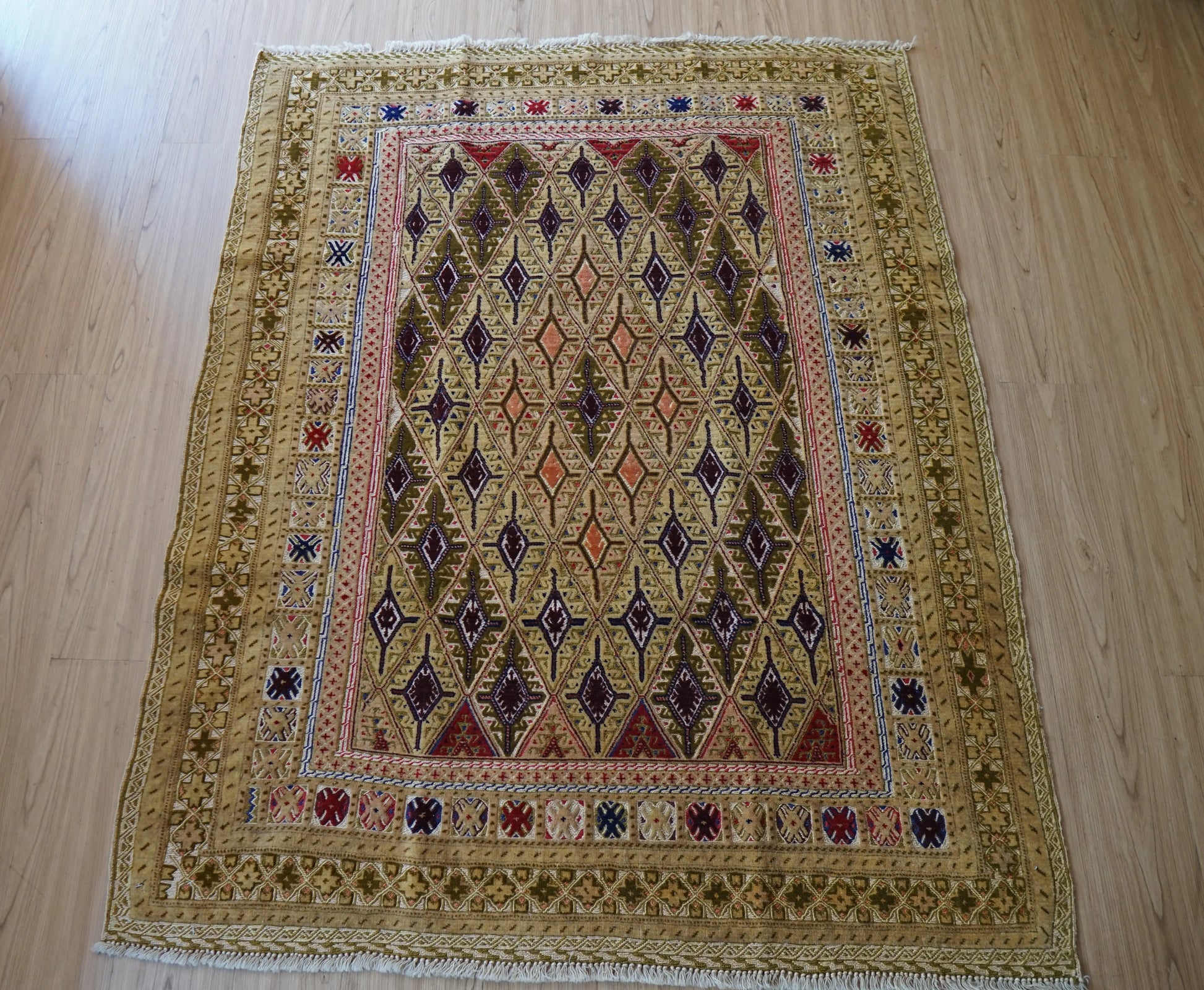アフガン絨毯 マシュワニラグ キリム トライバルラグ151×122cm Decorworks