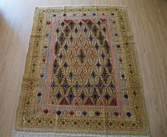 アフガン絨毯 マシュワニラグ キリム トライバルラグ151×122cm Decorworks