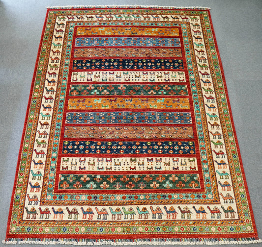 234×178cｍ アフガニスタン 手織り絨毯    ペルシャ絨毯 ギャッベ Decorworks