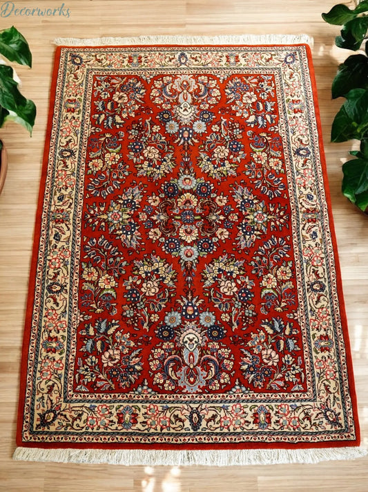 160×110cm　　クム産 ペルシャ絨毯 コルクウール Decorworks