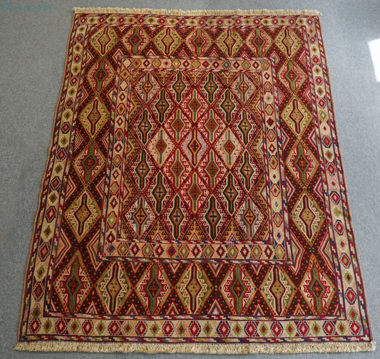 164×135cm  手織りマシュワニキリム - Decorworks