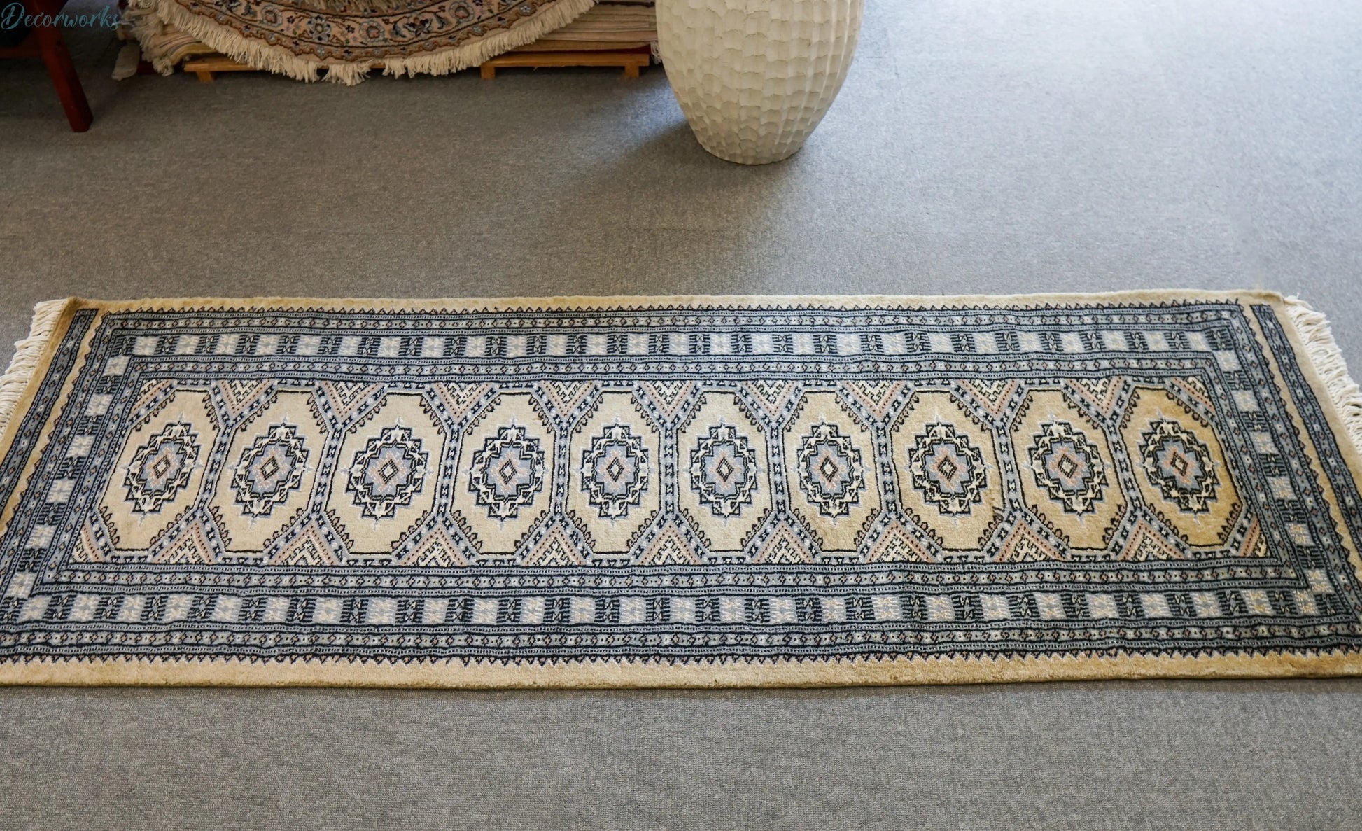 182×63cm パキスタン手織り絨毯　ランナー Decorworks