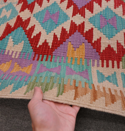 182×65cm  アフガン手織りキリム　ランナー Decorworks