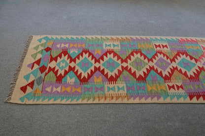 182×65cm  アフガン手織りキリム　ランナー Decorworks