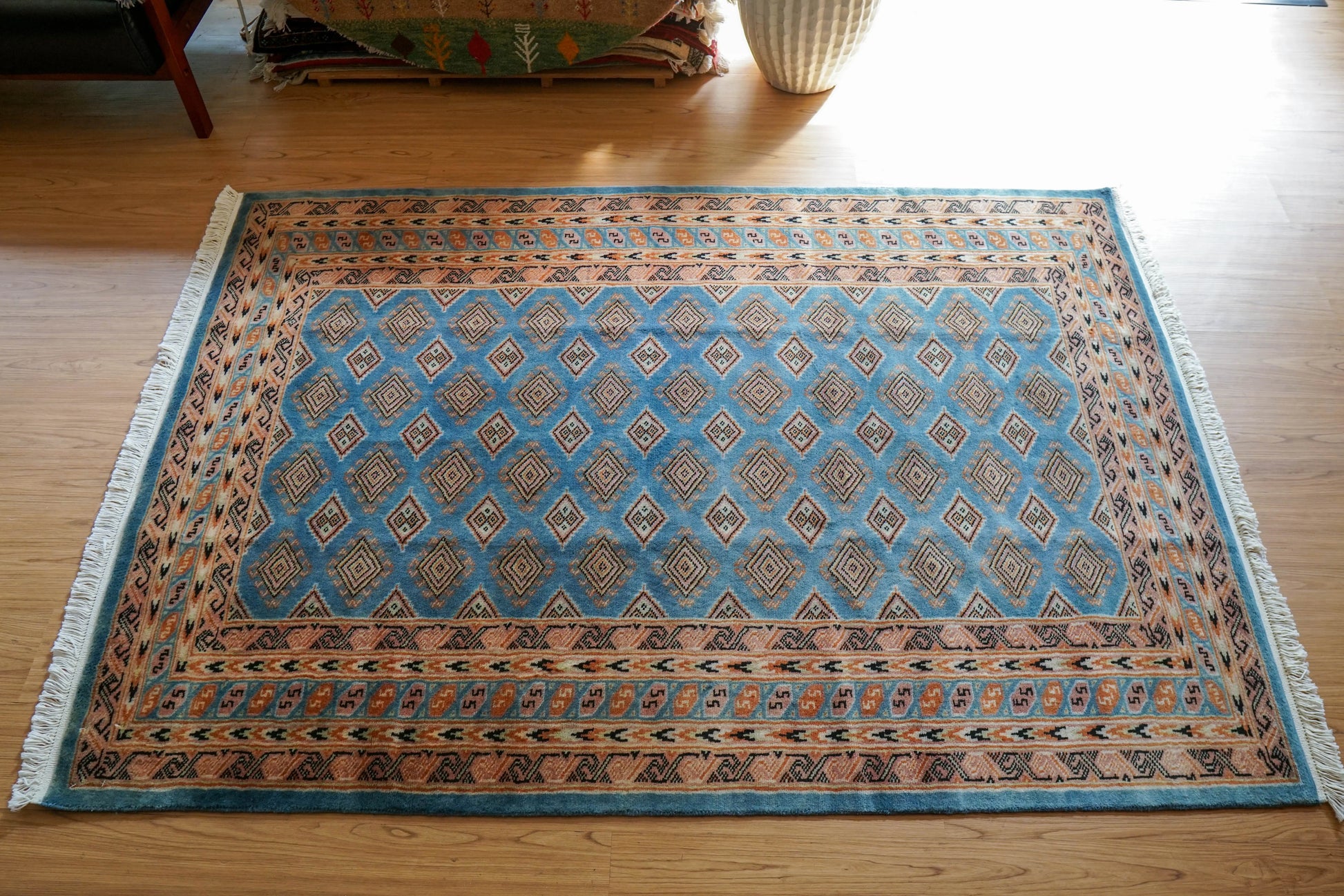 パキスタン手織り絨毯  トライバルラグ　185×125cm Decorworks