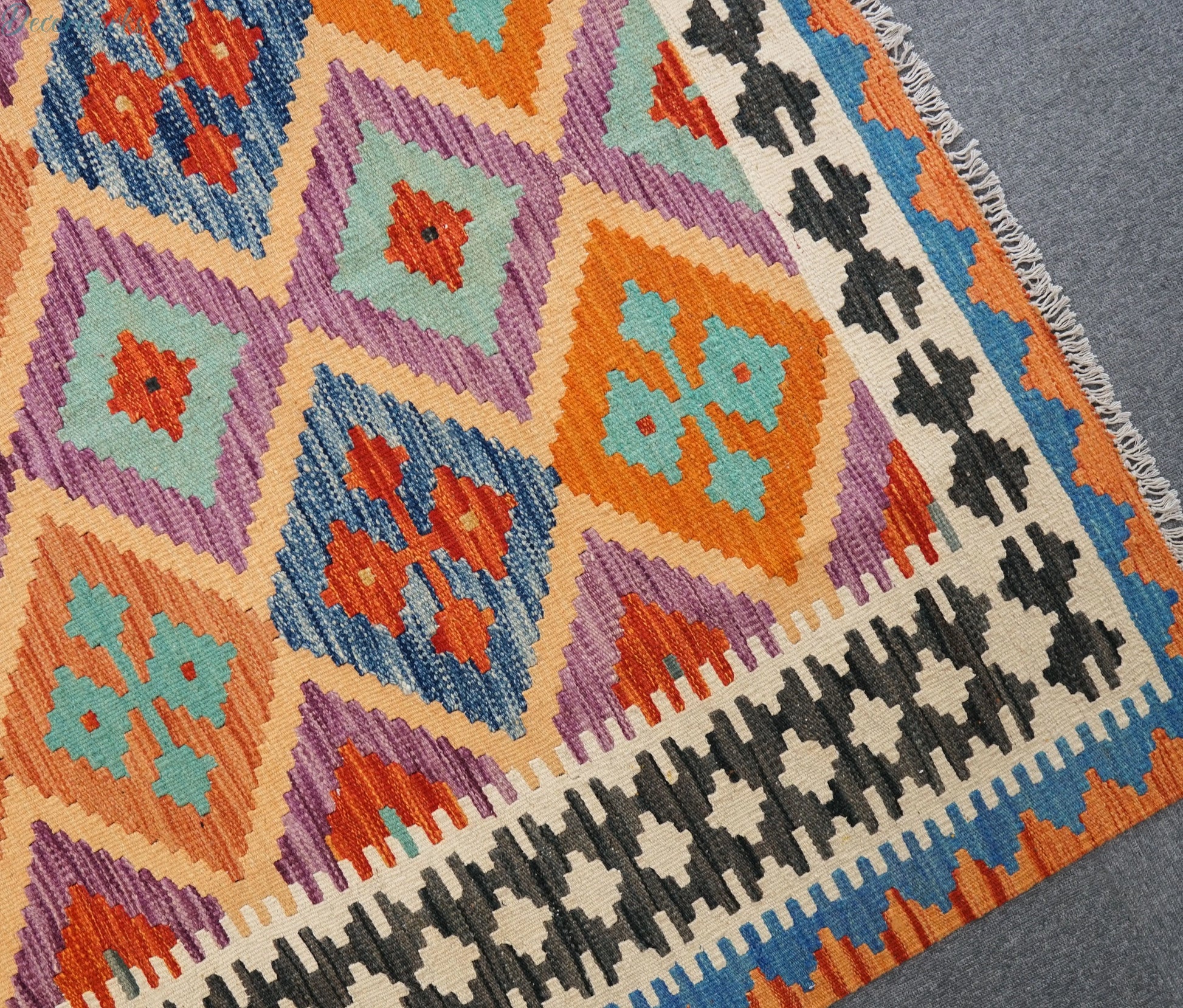 195×150cm  アフガニスタン手織りキリム - Decorworks