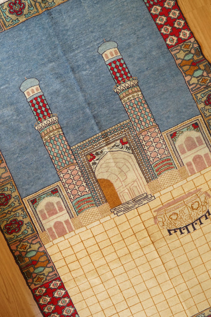 Collection 1970年代 アフガニスタン手織り絨毯 ヘラートのモスク柄 172×114cm 上質ウール アンティークラグ