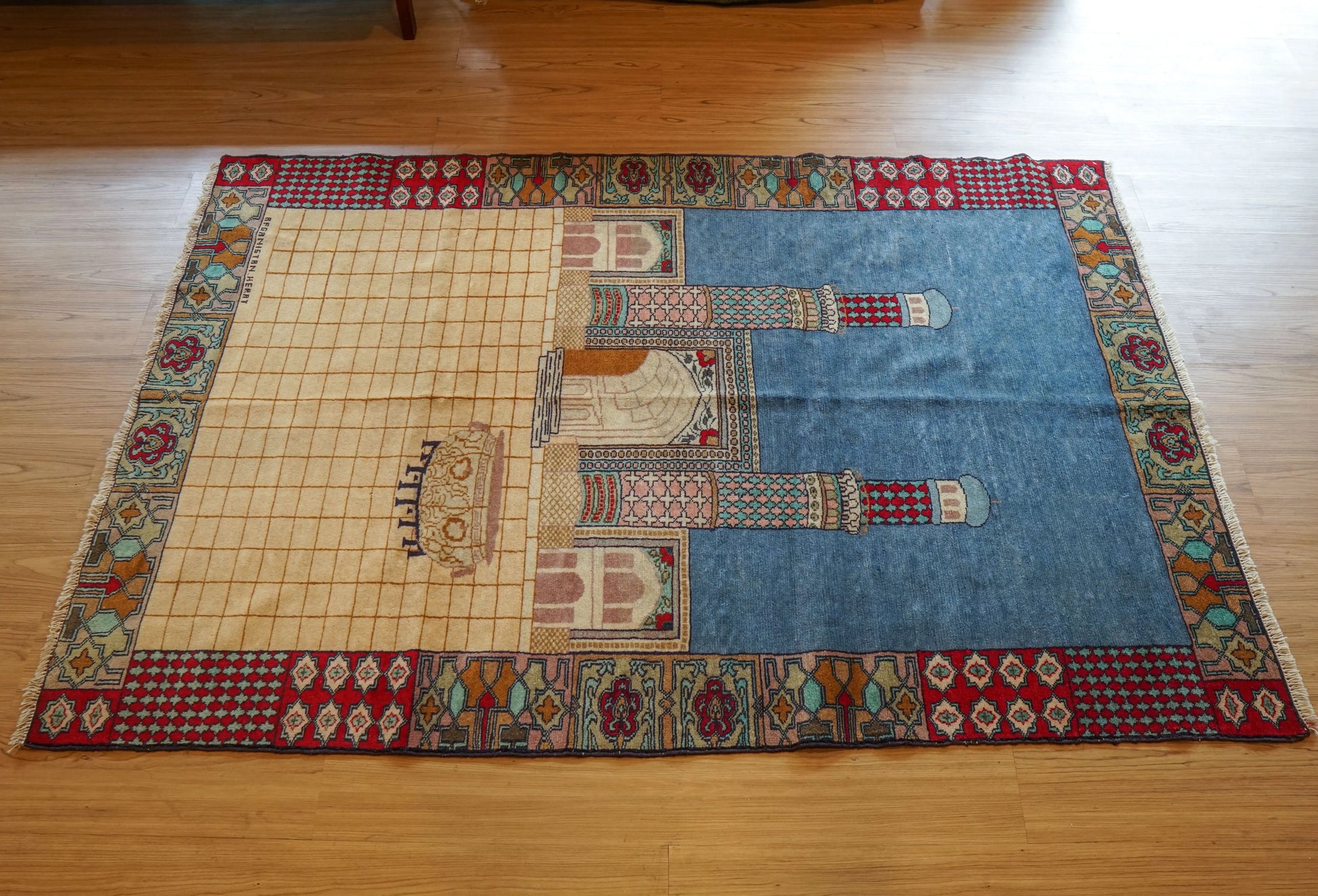 Collection 1970年代 アフガニスタン手織り絨毯 ヘラートのモスク柄 172×114cm 上質ウール アンティークラグ