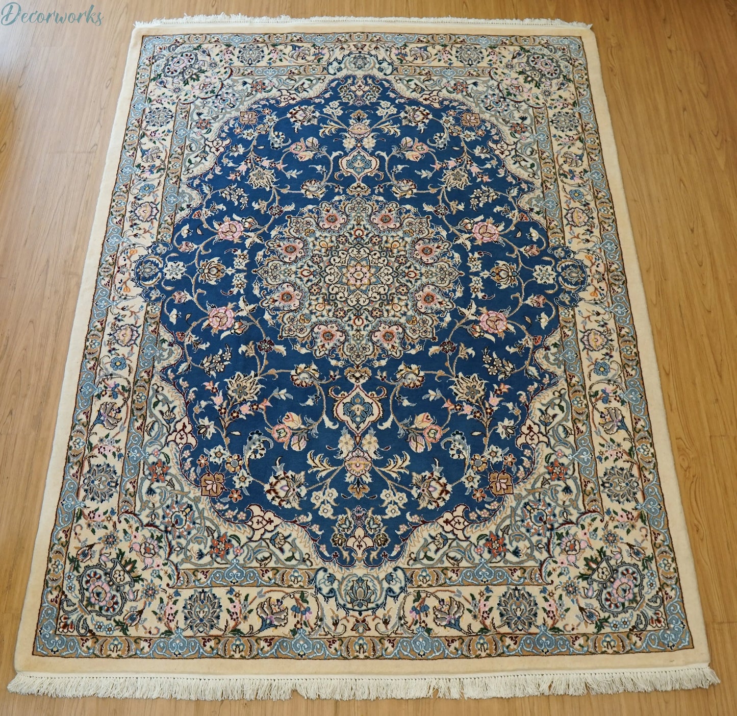 198×150cm　 ペルシャ絨毯 ナイン産 Decorworks