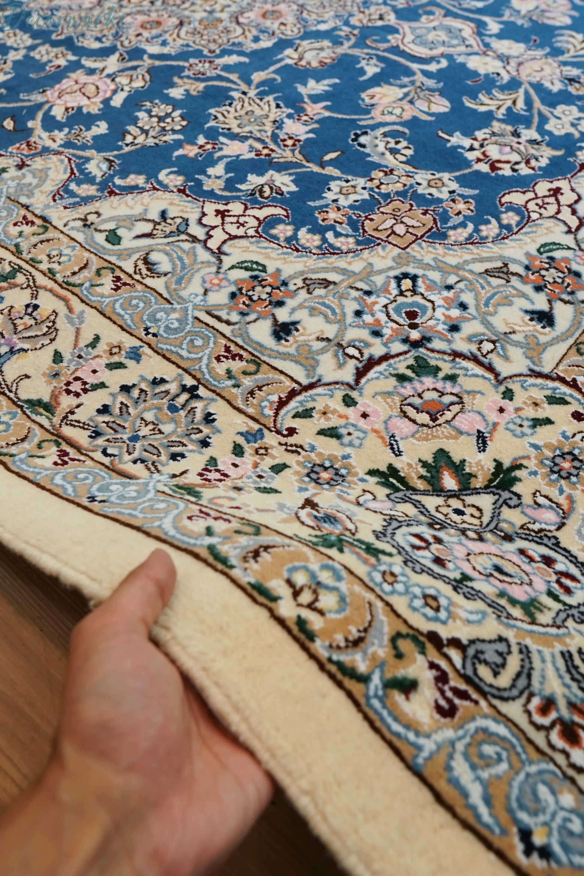 198×150cm　 ペルシャ絨毯 ナイン産 Decorworks