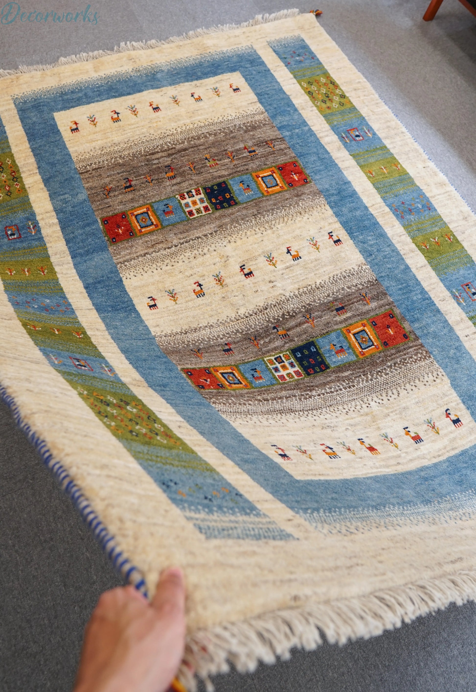 200×159cm ペルシャ手織りギャッベ Decorworks
