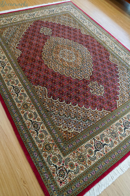 204×151cm ペルシャ手織り絨毯 タブリーズ 50Raj Decorworks