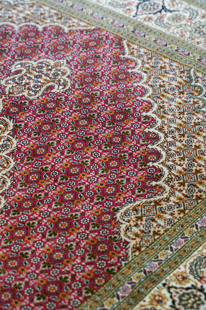 204×151cm ペルシャ手織り絨毯 タブリーズ 50Raj Decorworks