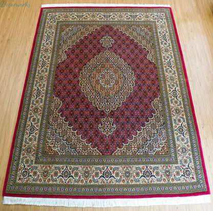 204×151cm ペルシャ手織り絨毯 タブリーズ 50Raj Decorworks