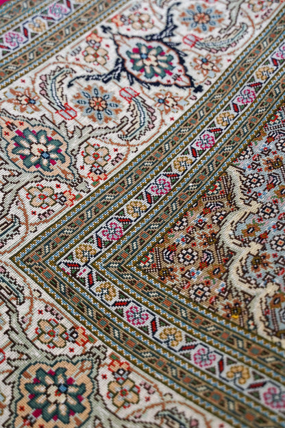 204×151cm ペルシャ手織り絨毯 タブリーズ 50Raj Decorworks