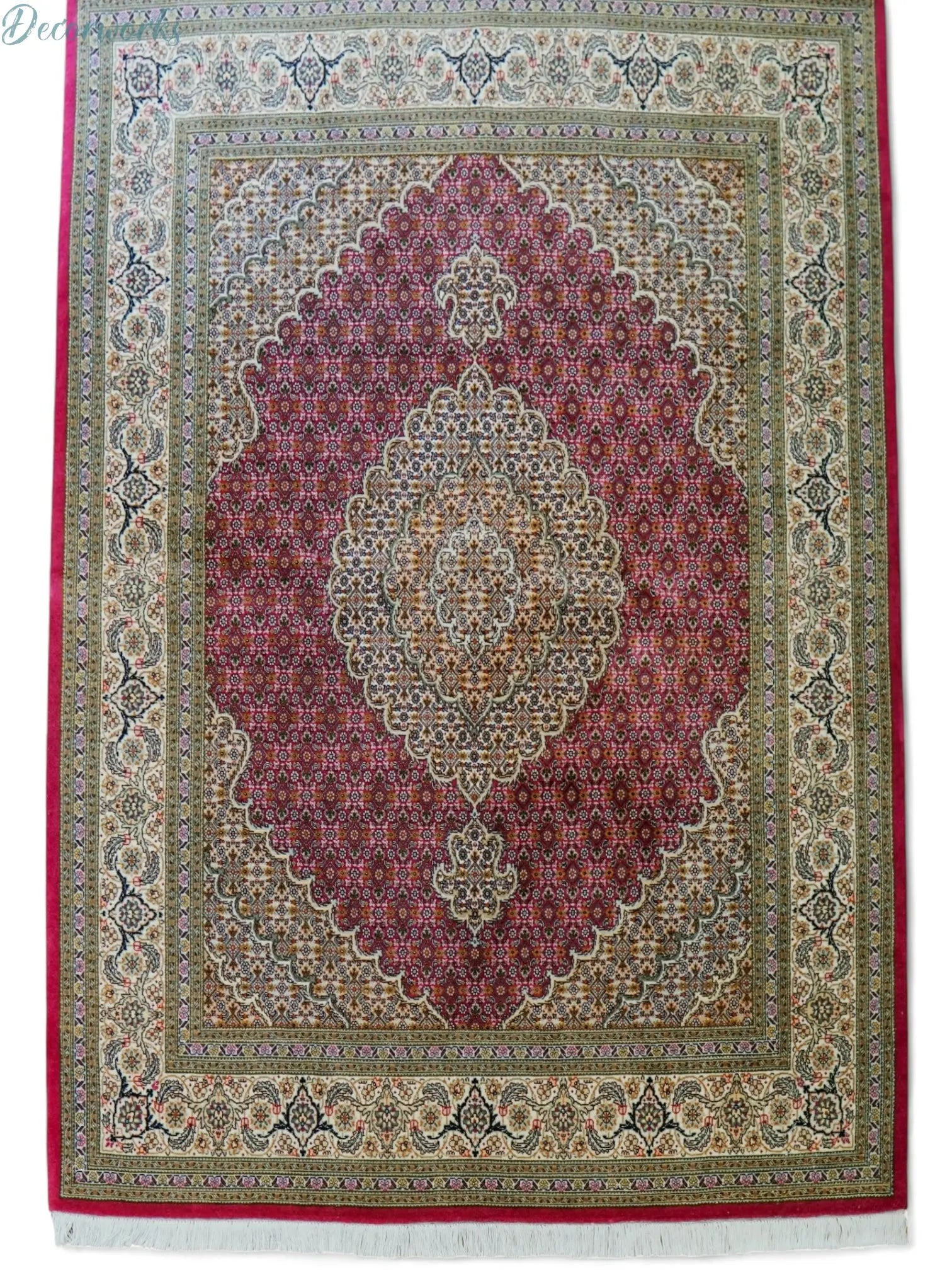 204×151cm ペルシャ手織り絨毯 タブリーズ 50Raj Decorworks