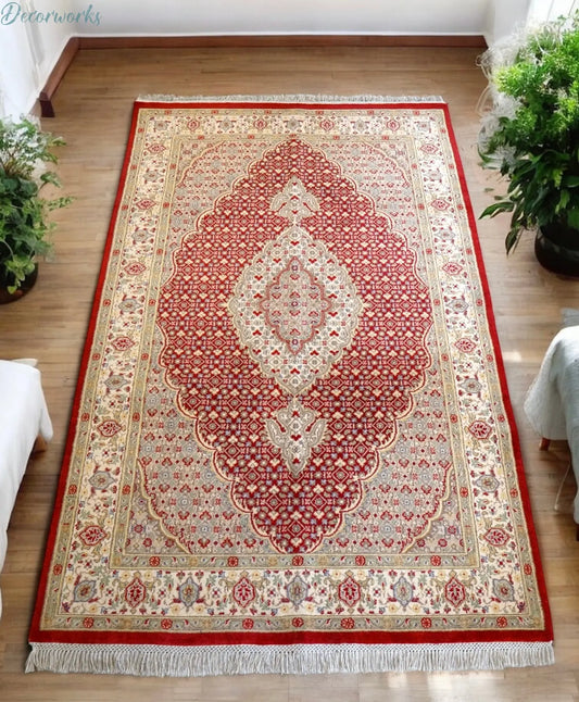 220×135cm  パキスタン手織り絨毯 ダブルノット Decorworks