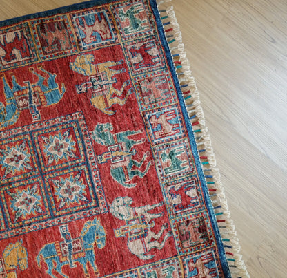 248×83cｍ アフガニスタン ガズニーウール 手織り絨毯 Decorworks