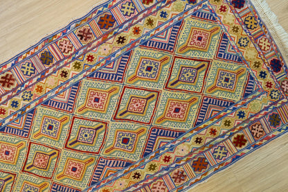 280×70cm 手織りマシュワニキリム　ランナー Decorworks
