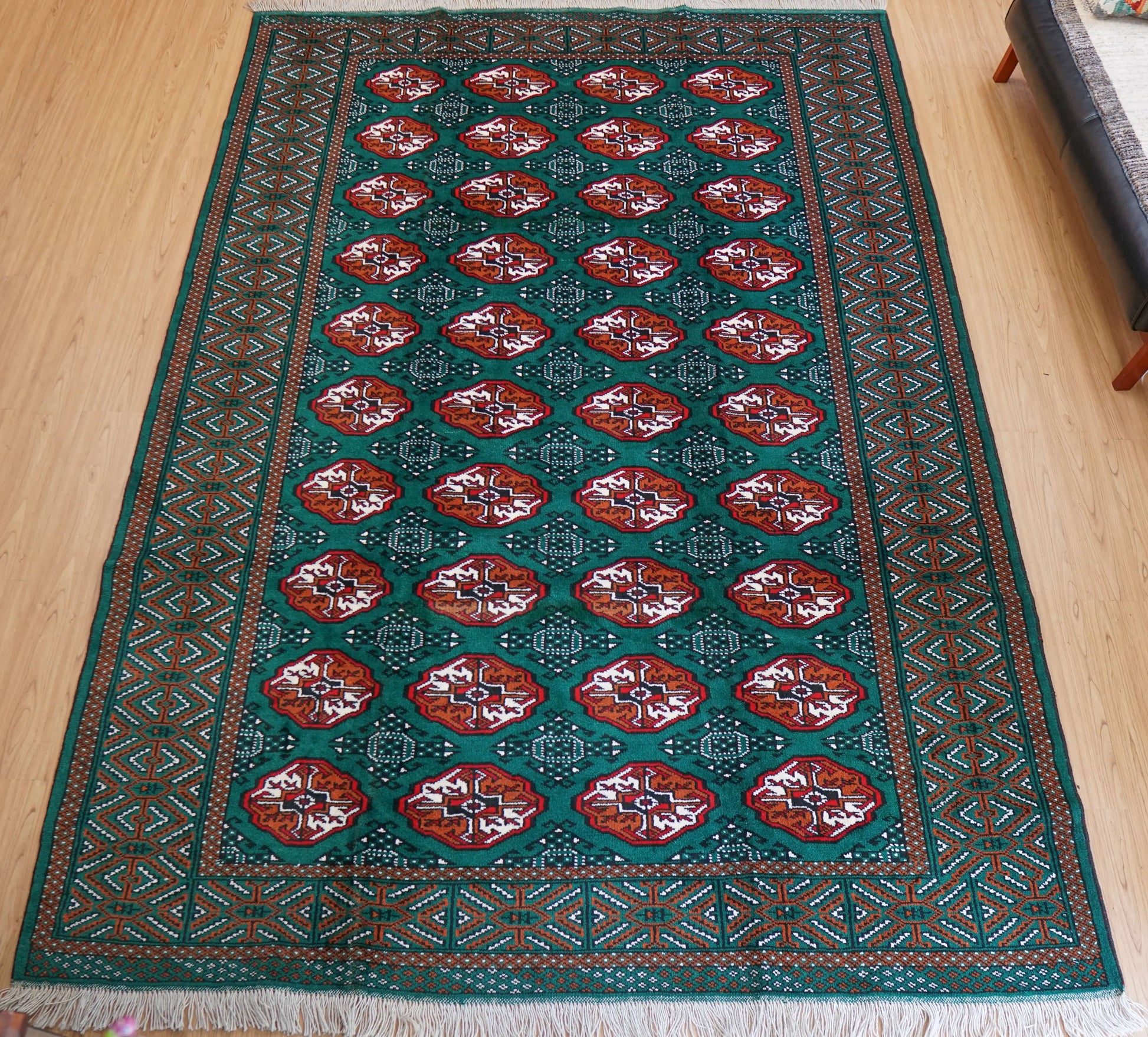 290×200cm ペルシャ トルクメン 手織り絨毯 Decorworks