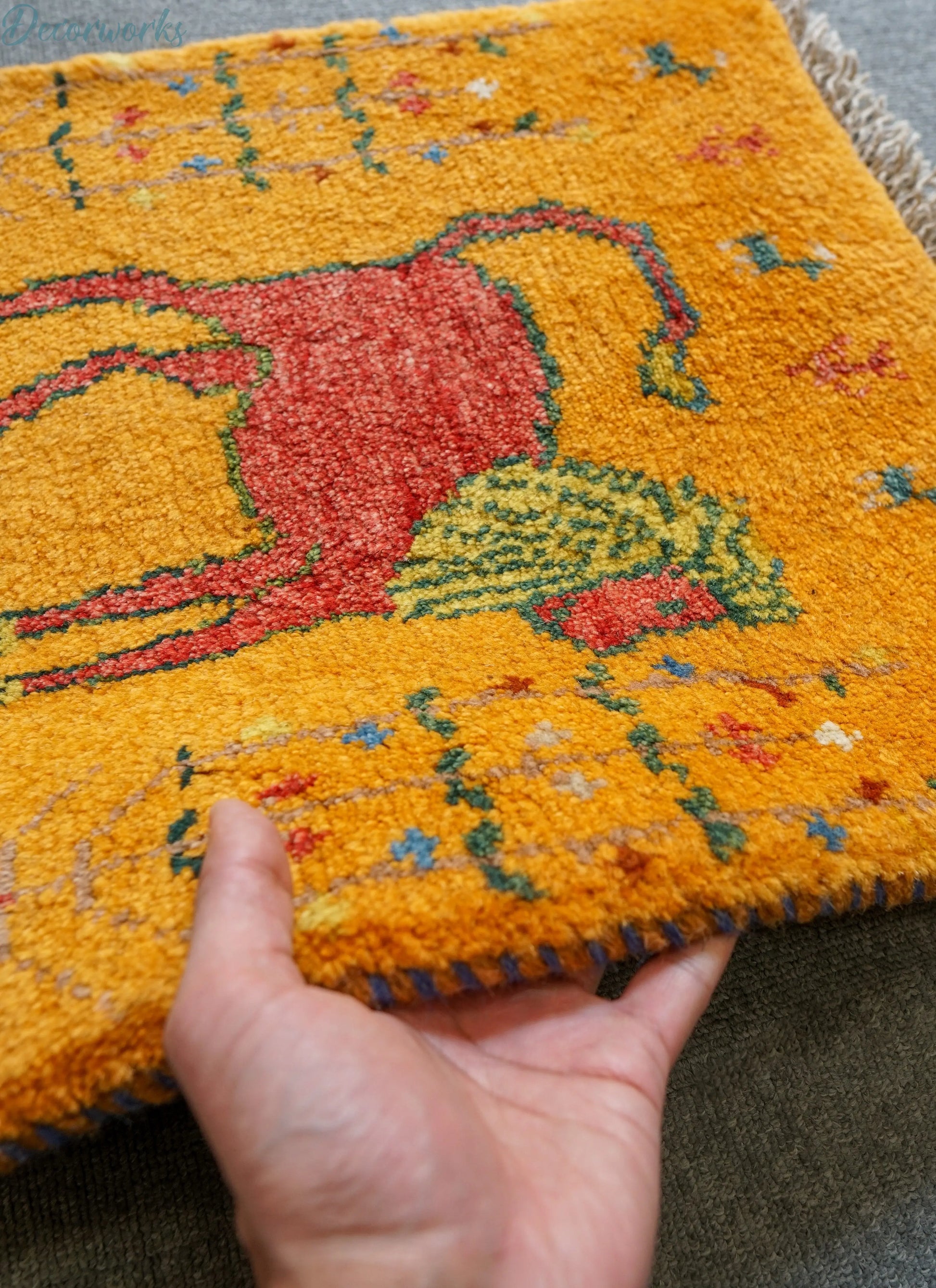 60×44cm ペルシャ絨毯 手織りギャッベ Decorworks