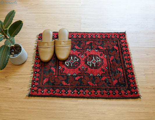 67×52cm トルクメン ボハララグ 手織り絨毯 トライバルラグ ヴィンテージ Decorworks