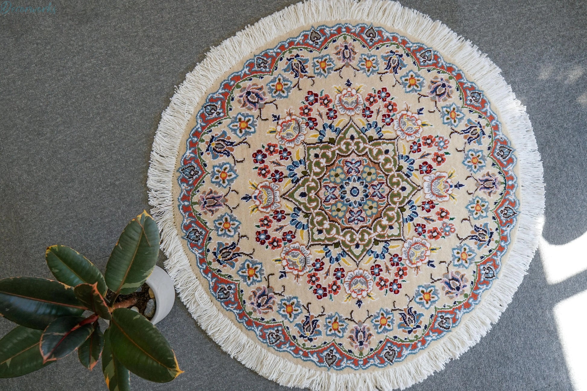 71×71cm  ペルシャ手織り絨毯 Decorworks