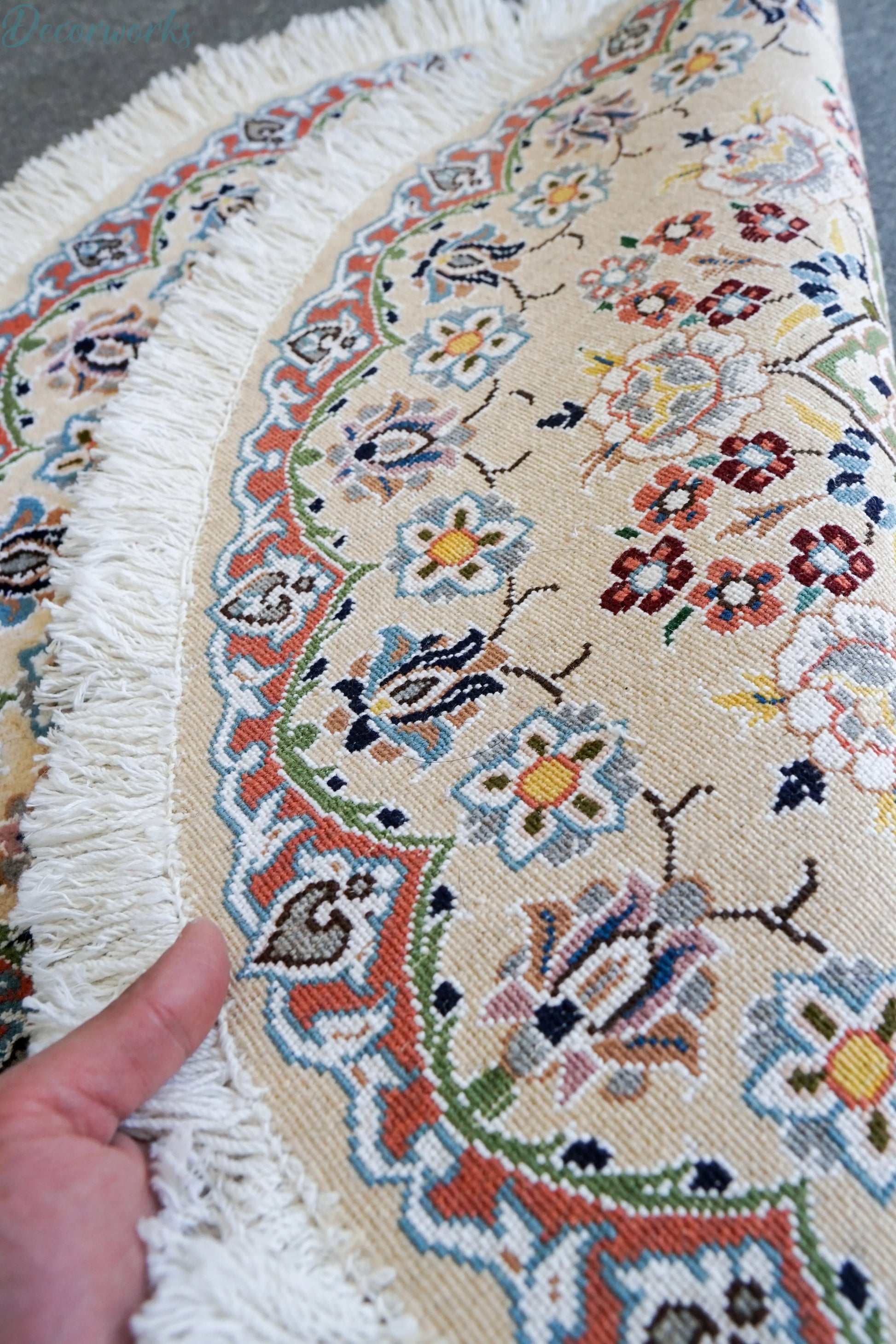 71×71cm  ペルシャ手織り絨毯 Decorworks