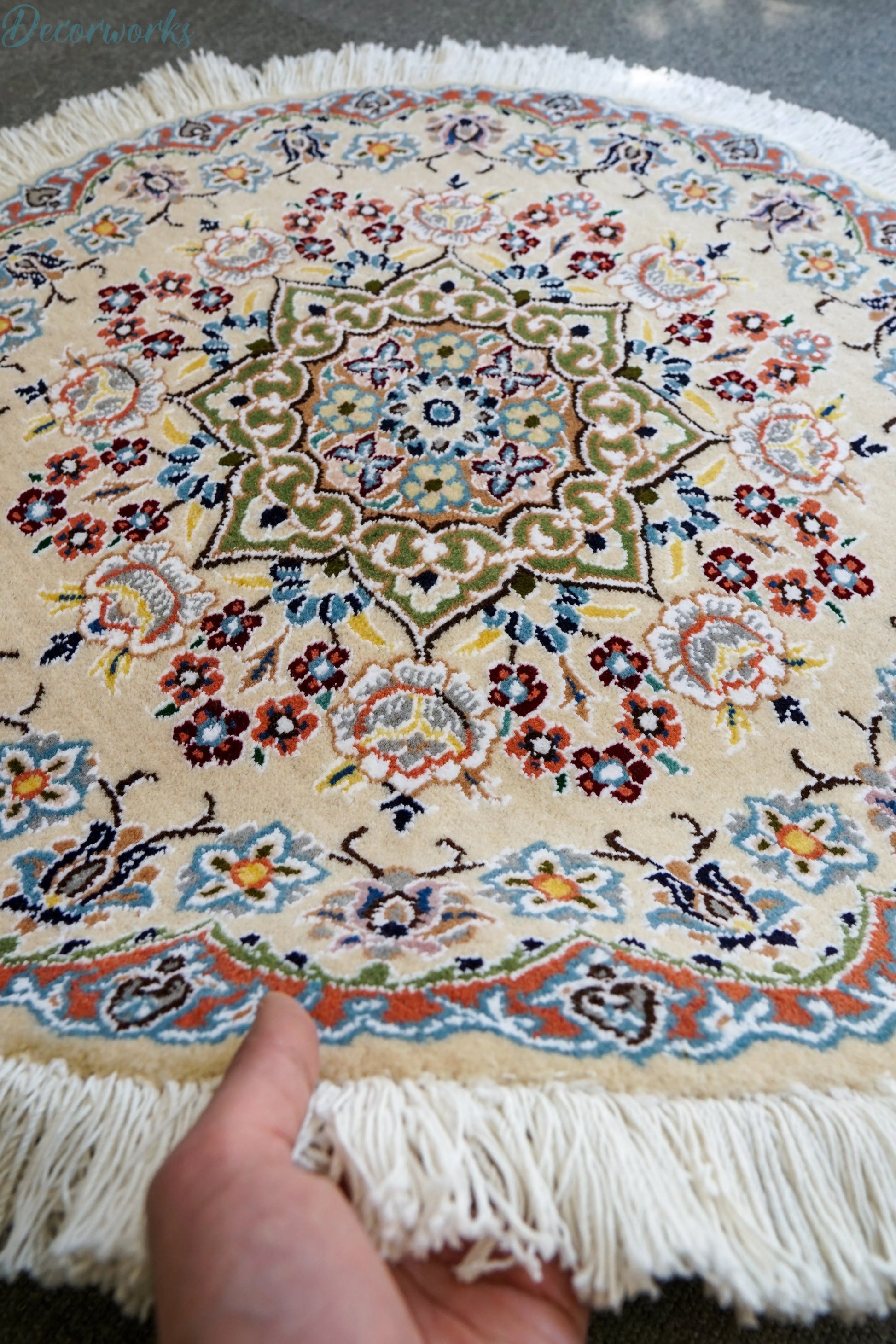 71×71cm  ペルシャ手織り絨毯 Decorworks