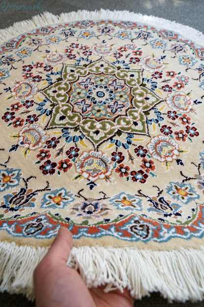 71×71cm  ペルシャ手織り絨毯 Decorworks