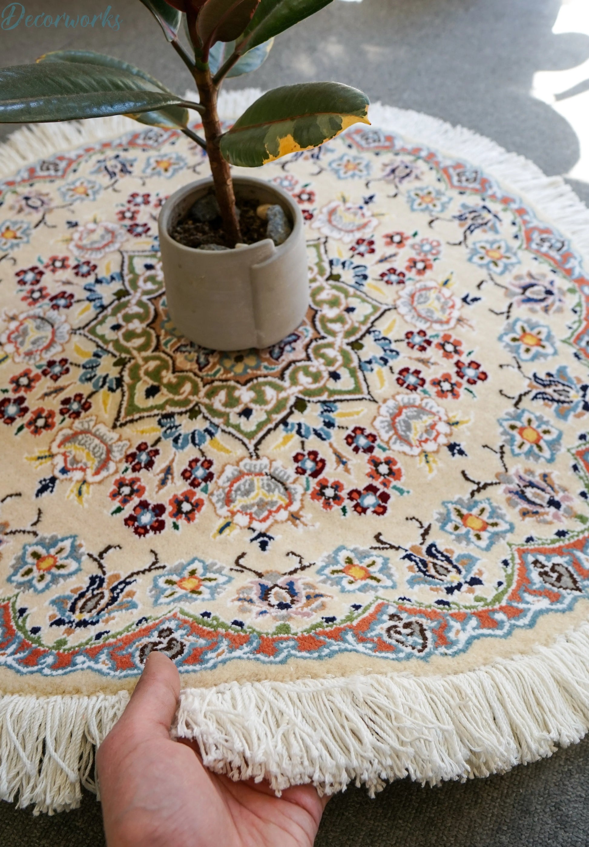 71×71cm  ペルシャ手織り絨毯 Decorworks